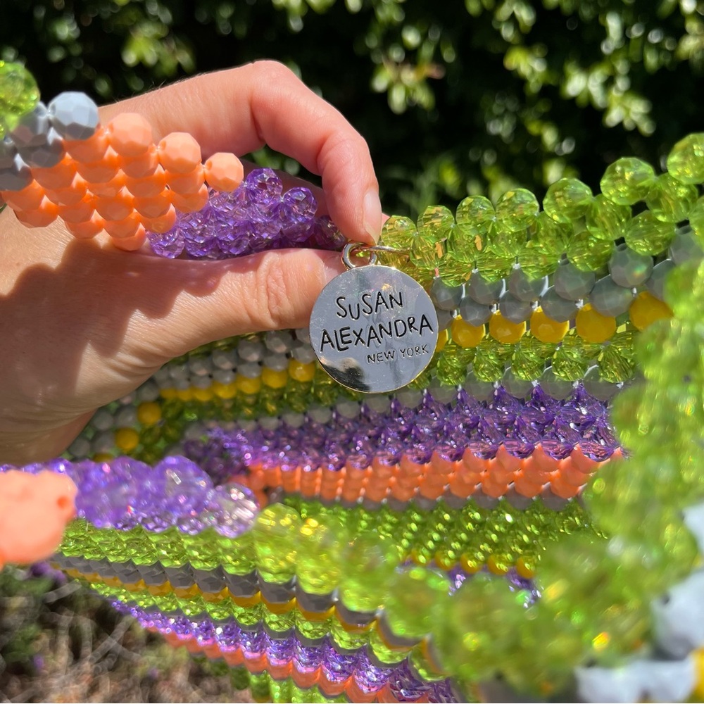 Susan Alexandra NYC Totally 2 Bag Hand Beaded Purse Tote Collector Item Colorful - Picture 7 of 8